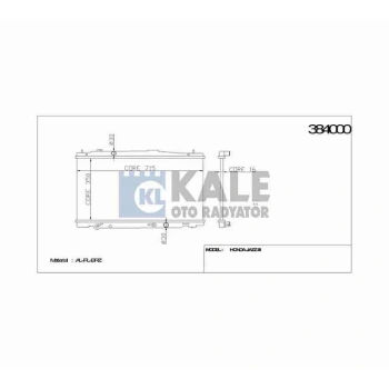 Radyatör Su Jazz 2009-2015 350X715X16 (At) (1 Adet) (Oem No: 19010-Rb0-004)