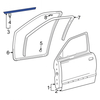 Accent Mil Accent Adm 2000 2005 Fitil Kapı Camı Sıy. Ön   Sol Dış Sıyırıcı Fitil : Sol (Oem No:8221025000)