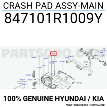 Torpido (Konsol) Accent 2011 Sonrası  Blue (Oem No:84710-1R1009Y) (Adet)