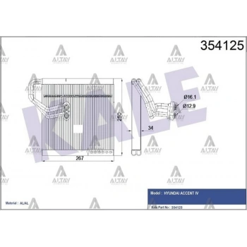 Evaporatör Accent 11= Blue 1.4 - 1.6 - 1.6 Crdı 10= (1 Adet) (Oem No: 97139-1R000)