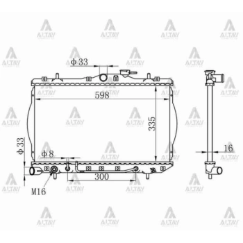 Su Radyatörü Accent 1995-2000 1.3 Müşür Delikli (At) (Oem No:25310-22050) (Adet)
