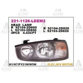 Far Elantra 2001-2003 Motorlu Siyah Sağ (1 Adet)