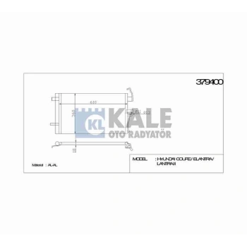Radyatör Klima Elantra 2001-2007 590X363X18 (1 Adet) (Oem No: 97606-2D000)