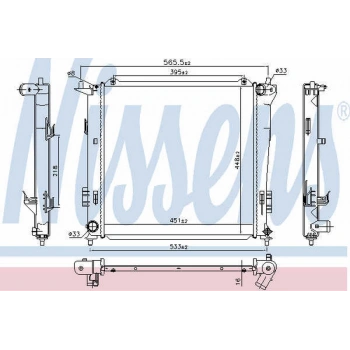 Elantra 2006  Su Radyatörü M T 451X448X16 (Oem No:253102H600)
