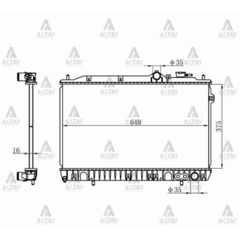 Su Radyatörü Elantra 1990-1996 16Mm (Atmt) (Oem No:25310-28000) (Adet)