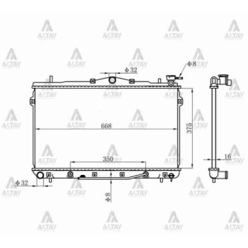 Su Radyatörü Elantra 1996-2001 (At) (Oem No:25310-29750) (Adet)