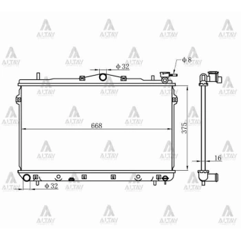 Su Radyatörü Elantra 1996-2001 (Mt) (Oem No:25310-29000) (Adet)