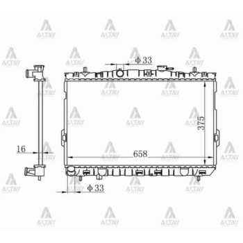 Su Radyatörü Elantra 2001-2007 (Mt) (Oem No:25310-2D200) (Adet)