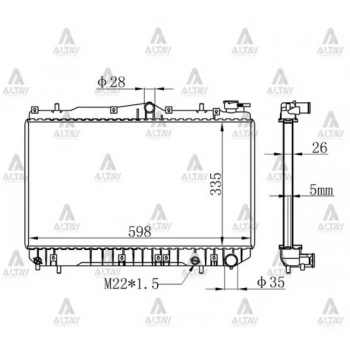 Su Radyatörü Excel 1990-1994 26Mm (Mt) (Oem No:25310-24002) (Adet)