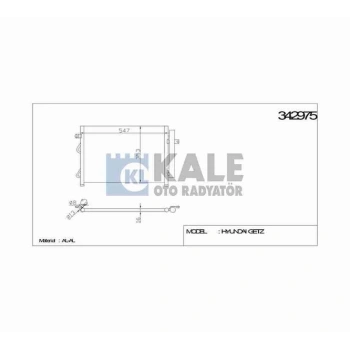 Radyatör Klima Getz 2003-2011 Dizel (1 Adet) (Oem No: 97606-1C300)