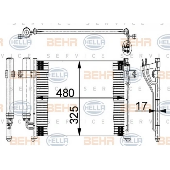 Getz 2006  Klima Radyatörü Kurutucu İle Brazıng 496X325X16 (Oem No:976061C200)