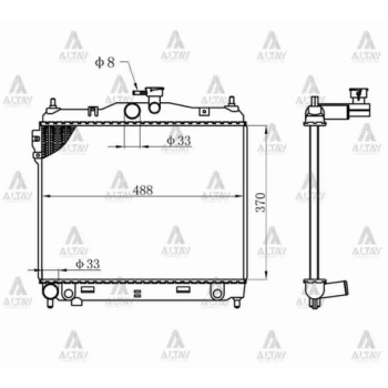 Su Radyatörü Getz 2003-2011 Benzinli (Mt) (Oem No:25310-1C100) (Adet)