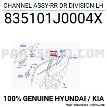 İ20 2008 2014 Cam Kızağı Arka Sol   (Oem No:835101J0004X)