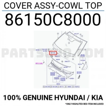 Cam Alt Izgara İ20 Ön 2015-2018 (1 Adet) (Oem No: 86150-C8000)