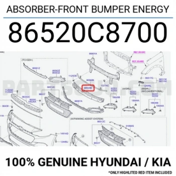 İ20 Actıve 2016  Tampon Köpüğü Ön   Şok Emici Darbe Emici Ön (Oem No:86520C8700)