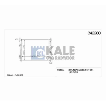 Radyatör Su Accent 11= Blue  İ20 12= 1.2  Rio 12= 1.2-1.4 Benzinli (At) (1 Adet) (Oem No: 25310-1R050)