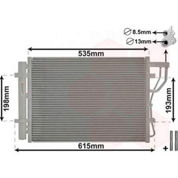 İx20 2000 2005 Klima Radyatörü Kurutucu İle Brazıng 500X374,5X16 (Oem No:976061P000)