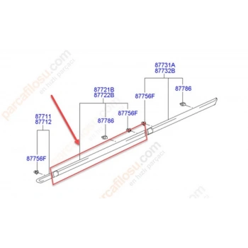 Matrix 2006  Kapı Çıtası Ön   Sol Kapı Bandı Ön : Sol (Oem No:8772117000Ca)