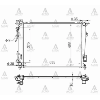 Su Radyatörü Sonata 2006 Sonrası 2.4 (At) (Oem No:25310-3K240) (Adet)