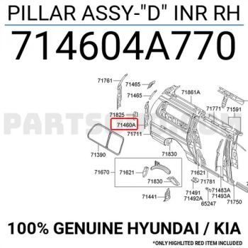 Stop Sacı Starex 2004- Sağ Yuva Oem No: 71460-4A770
