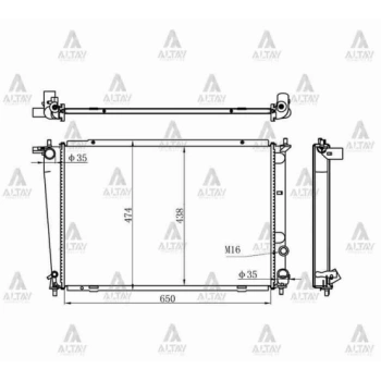 Su Radyatörü Starex 2002-2008 22Mm (Mt) (Oem No:25310-4A100) (Adet)