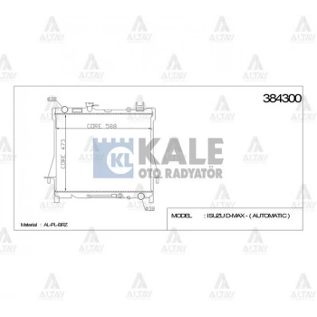 Radyatör Su D Max 2.4I 3.0 Dıtd 3.5 V6 24V 02= Automatiç 473X588X26 (At) (1 Adet) (Oem No: 8973333532)
