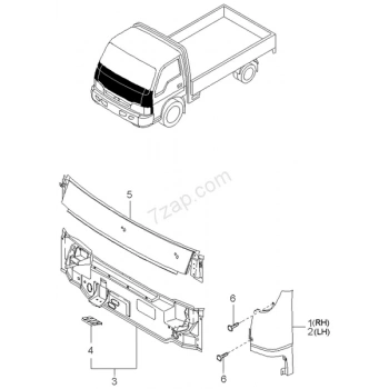 Panel Bongo Ön  1997-2001 (1 Adet) (Oem No: 0K60A-70-910A)