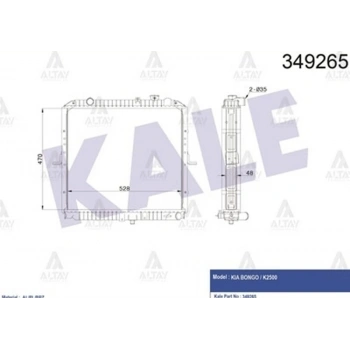 Radyatör Su Bongo 04= K2500 32Mm (Mt) (1 Adet) (Oem No: 0K63K-15-200B)
