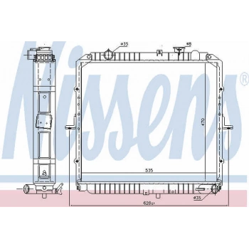 Bongo 2001  Su Radyatörü M T 470X535X48 (Oem No:0K63K15200B)