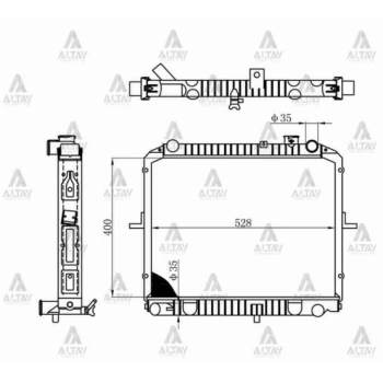 Su Radyatörü Bongo 1997-2004 K-2700 2004 Sonrası  32Mm (Mt) (Oem No:0K60A-15-200C) (Adet)