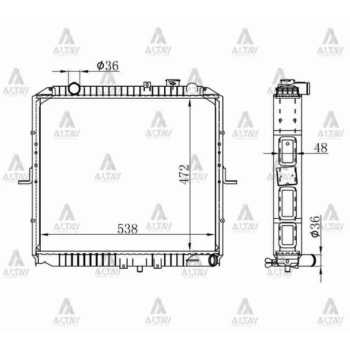 Su Radyatörü Bongo 2004 Sonrası  K2500 32Mm (Mt) (Oem No:25310-4E400) (Adet)