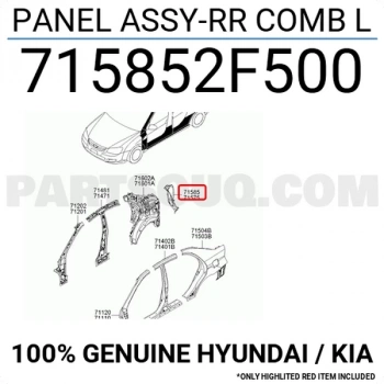 Stop Sacı Cerato 2007-2009 Sağ  Oem No: 71585-2F500