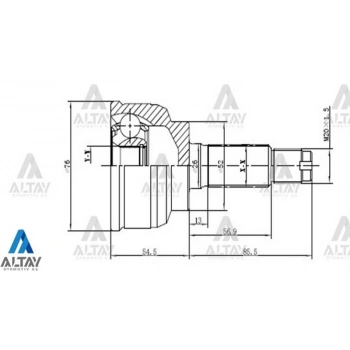 Aks Kafası Dış Rio 2000-2005 Shuma 21X24X52 (Oem No:1K30-A25-40X) (Adet)