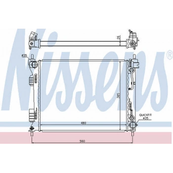 Accent Blue Rio 2011  Su Radyatörü Brazıng A T 480X382X26 (Oem No:253101R350)