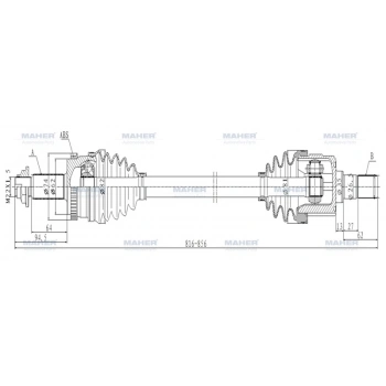 Aks Komple Arka İx-35 2010-2015 Sportage 2011-2016 Dizel Sağ Absli 48 Diş 816Mm (Oem No:49601-2Y000) (Adet)