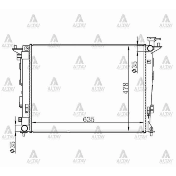Su Radyatörü Ix-35 2010-2015 Sportage 2011-2015 1.6 Benzinli (Mt) (Oem No:25310-2Y500) (Adet)