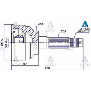 Aks Kafası Dış 323 1995-2000 Lantıs 323 1995-2000 Famılıa 26X56X30 (Oem No:F037-25-500A) (Adet)