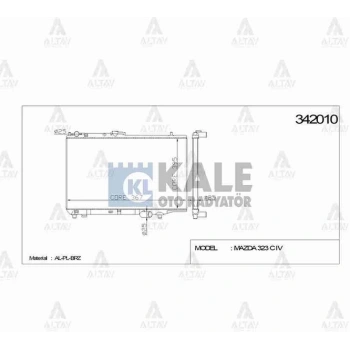 Radyatör Su 323  1990-1995 1.6 Sedan (Mt) (1 Adet) (Oem No: Bp26-15-200F)