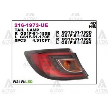 Stop Lambası Mazda 6 08= Ledli Sol (1 Adet) (Oem No: 216-1973L-Ue)