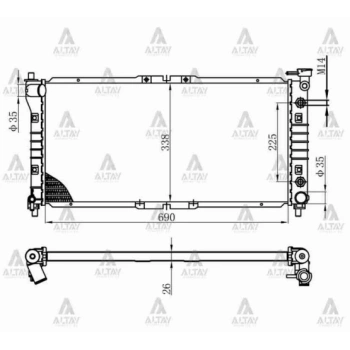 Su Radyatörü 626 1992-2001 2.0 (At) (Oem No:Fs20-15-200Efg) (Adet)