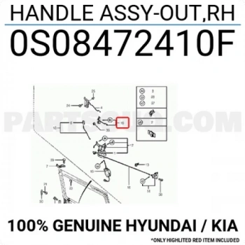 Kapı Açma Kolu E2200 Besta Orta Dış Sağ Kr Oem No: Os084-72-410F