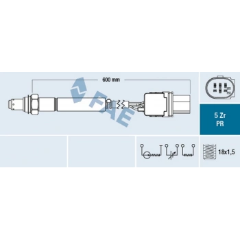 W205 212 213 172 253 2014  Oksijen Sensörü Kat.Önü 5Fıs 630Mm (Oem No:A0005423100)