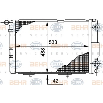 W124 85 95 Su Radyatörü 532X488X32 (Oem No:A1245009803)