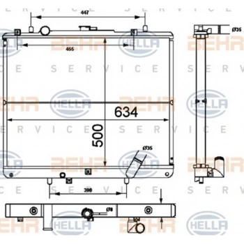 L200 2001 2006 Su Radyatörü Manuel 500X638X26 (Oem No:Mr571147)