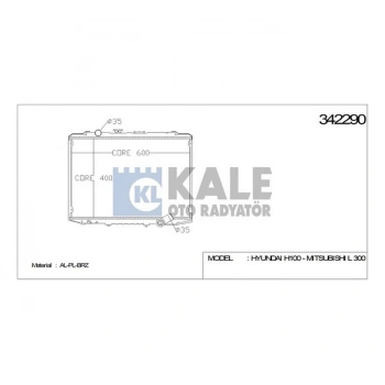 Radyatör Su H-100 Minibüs  1997-2006  L-300  1990-2008 26Mm (Mt) (1 Adet) (Oem No: 25300-43600)