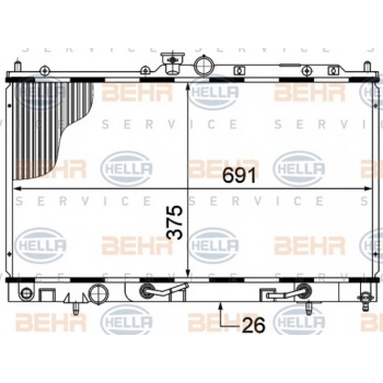 Lancer (Cs) 2003 2007 Su Radyatörü Manuel 375X688X16 (Oem No:Mr497745)