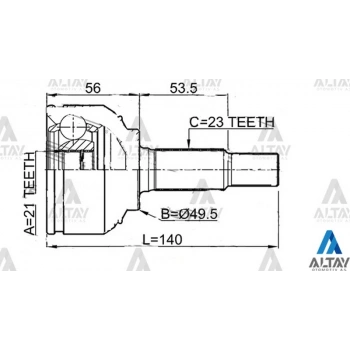 Aks Kafası Dış Micra 2002-2010 K12 23 49.1X21 (Oem No:39211-Ay125) (Adet)