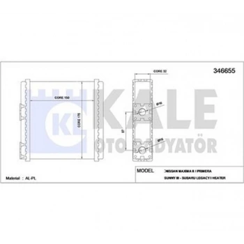 Radyatör Kalorifer Primera  1990-1995 Sunny  1990-1994  Micra  1992-2000 (1 Adet) (Oem No: 27140-6Jh15)