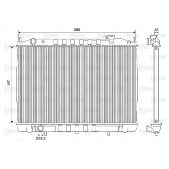 D22 Skystar 2.5 02 10 2002 2010 Su Radyatörü Manuel 450X688X26 (Oem No:21410Vk505)