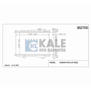 Radyatör Su Pıckup  1998-2002 D22 22Mm (Mt) (1 Adet) (Oem No: 21460-3S800)
